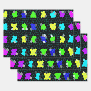 Feuille De Papier Cadeau Vérifications de verre coloré opalescent coloré,