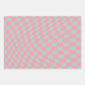 Feuille De Papier Cadeau Vérifier Motif Mint Vert Et Rose Checkerboard (Devant 2)