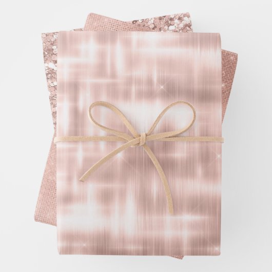 Feuille De Papier Cadeau Verre blanc rose (En situation)