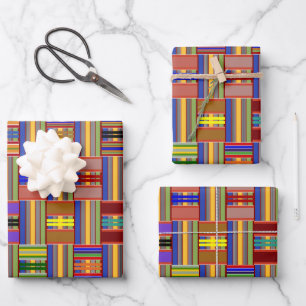 Feuille De Papier Cadeau Verre coloré africain Kente K45