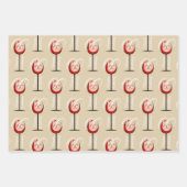 Feuille De Papier Cadeau Verre rouge rustique Script 60e anniversaire cadea (Devant)