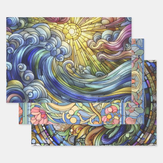 Feuille De Papier Cadeau Verre tendu (Lot)