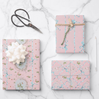 Feuille De Papier Cadeau Versailles Strawberrys & Ribbons Rose