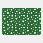 Feuille De Papier Cadeau Vert Blanc Pois Étoiles Plaid Holiday (Devant 2)