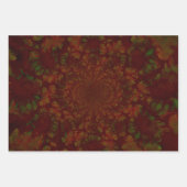 Feuille De Papier Cadeau Vert blanc rouge Abstrait Élégant Belle flore (Devant 3)