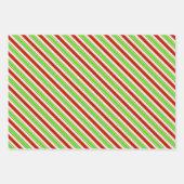 Feuille De Papier Cadeau Vert, Blanc, Rouge Lignes Thématiques de Noël de c (Devant)