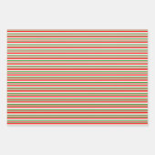 Feuille De Papier Cadeau Vert, Blanc, Rouge Lignes Thématiques de Noël de c (Devant 3)