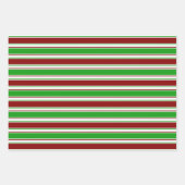Feuille De Papier Cadeau Vert, blanc, rouge Motif de style Noël (Devant)