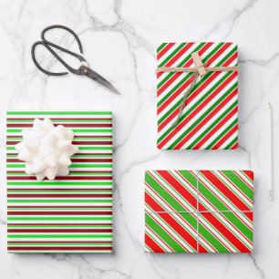 Feuille De Papier Cadeau Vert, blanc, rouge Motif de style Noël