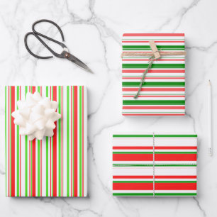 Feuille De Papier Cadeau Vert, Blanc, Rouge Style de Noël Motif
