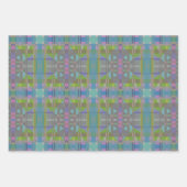 Feuille De Papier Cadeau Vert bleu violet géométrique (Devant 2)