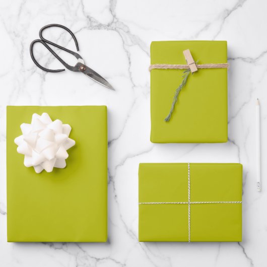 Feuille De Papier Cadeau Vert Chartreuse Simple Uni Couleur Unie (Recto)