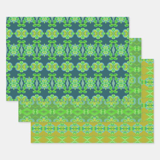 Feuille De Papier Cadeau Vert citron vert avec Motif (Lot)