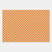 Feuille De Papier Cadeau Vert Clair Classique, Plaid Rose (Devant)