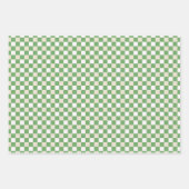 Feuille De Papier Cadeau Vert Classique, Beige, Blanc Plaid (Devant)