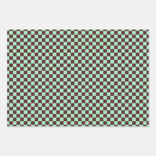 Feuille De Papier Cadeau Vert classique, Brown foncé (Devant 3)