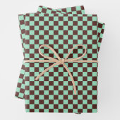 Feuille De Papier Cadeau Vert classique, Brown foncé (En situation)