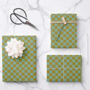Feuille De Papier Cadeau Vert Classique, Plaid Khaki