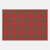 Feuille De Papier Cadeau vert de Noël plaid rouge (Devant 3)