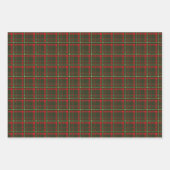 Feuille De Papier Cadeau vert de Noël plaid rouge (Devant 2)