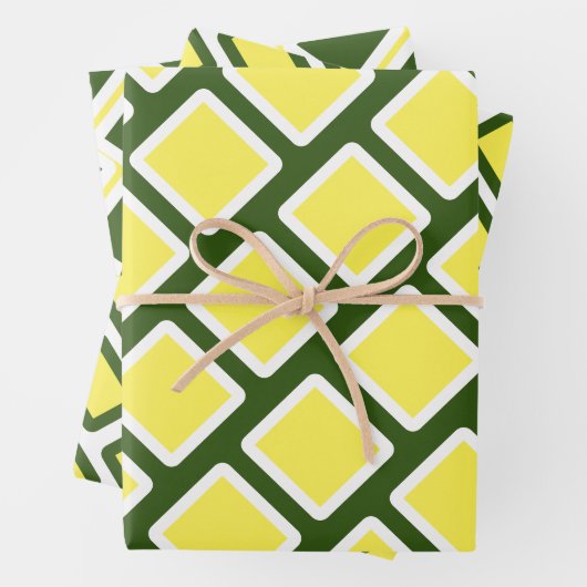 Feuille De Papier Cadeau Vert et jaune (En situation)