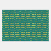 Feuille De Papier Cadeau Vert et Or (Devant 2)