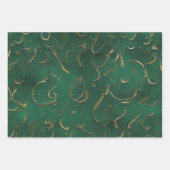 Feuille De Papier Cadeau Vert et Or (Devant)