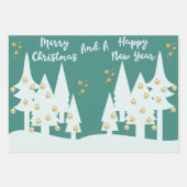 Feuille De Papier Cadeau Vert et or poussiéreux (Devant)