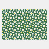 Feuille De Papier Cadeau Vert foncé avec Motif blanc marron (Devant)