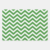 Feuille De Papier Cadeau Vert foncé et chevron de mariage anniversaire blan (Devant)