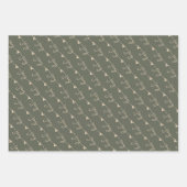 Feuille De Papier Cadeau Vert manuscrit Joy Coeurs Enveloppement de Noël (Devant 2)