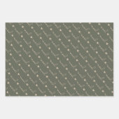 Feuille De Papier Cadeau Vert manuscrit Noel Coeurs Enveloppement de Noël (Devant)