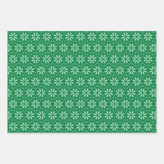 Feuille De Papier Cadeau vert minima graphique motif paddy (Devant)