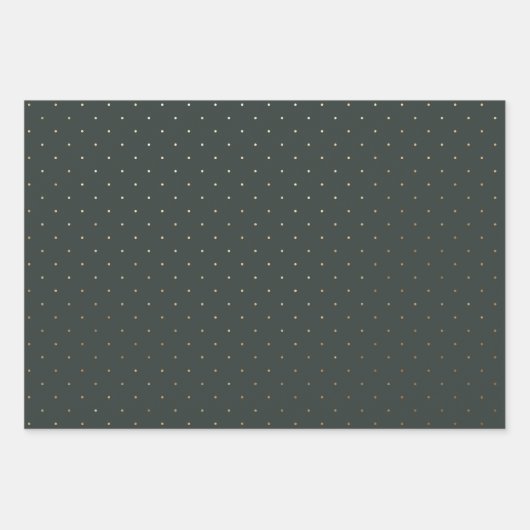 Feuille De Papier Cadeau Vert moderne et Faux Or Polka Dot Christmas (Devant)