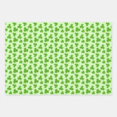 Feuille De Papier Cadeau Vert Motif Shamrock (Devant 2)