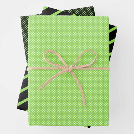 Feuille De Papier Cadeau Vert, Noir & Blanc