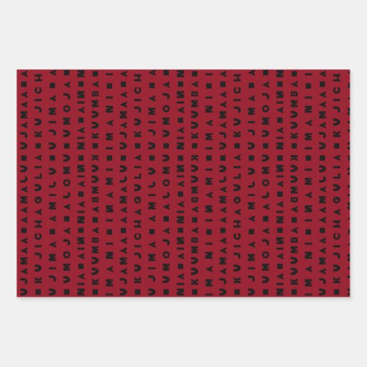 FEUILLE DE PAPIER CADEAU VERT NOIR ROUGE 7 JOURS DE KWANZAA (Devant 3)