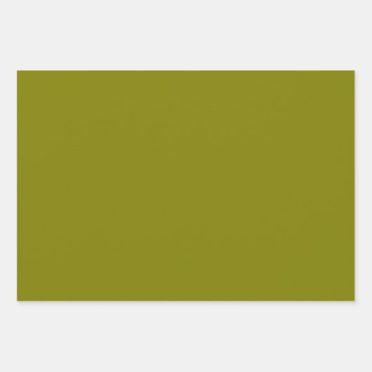 Feuille De Papier Cadeau Vert olive classique (Devant 2)