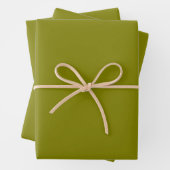 Feuille De Papier Cadeau Vert olive classique (En situation)