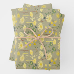 Feuille De Papier Cadeau Vert pâquerette