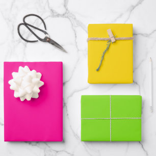 Feuille De Papier Cadeau Vert rose uni
