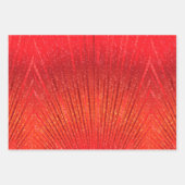 Feuille De Papier Cadeau Vert, rouge et argent (Devant 2)