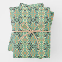 Vert sauge de luxe géométrique tribal sans couture