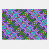 Feuille De Papier Cadeau Vert turquoise violet Design abstrait (Devant 2)