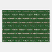 Feuille De Papier Cadeau Verticale Striped Holly Berry Feliz Navidad (Devant 2)