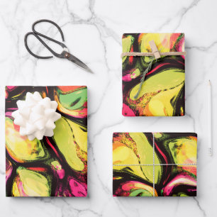 Feuille De Papier Cadeau Vibes colorées Abstraites de fruits Motif