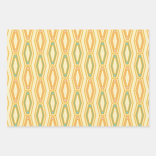 Feuille De Papier Cadeau Vibrant geometric pattern with hexagonal shapes  (Devant 2)