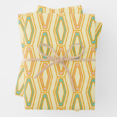 Feuille De Papier Cadeau Vibrant geometric pattern with hexagonal shapes  (En situation)