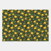 Feuille De Papier Cadeau Vibrant Lemon Citrus Tree Pattern (Devant)