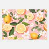 Feuille De Papier Cadeau Vibrant rétro Citrus Medley Noël (Devant)